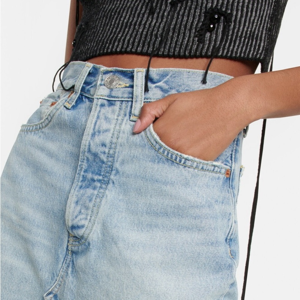 Re/Done Light Blue Denim Pencil Skirt - Picture 8 of 11